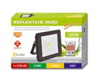 LED reflektor s HF senzorem,COB,20W,IP44,4100K,bílý ECOLITE RLHJ20W-BI/HF/4100