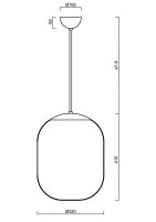 Závěsné svítidlo TANIA P1 27W IP40 4K ON/OFF SKLO OPAL černá OSMONT TAN66904