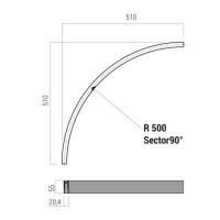 XNET SURFACE CURVED PROFILE 90dgr OPENIN