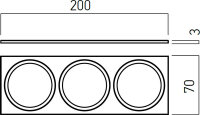 XCLUB FRAME for 3 LED module for CU01 BK