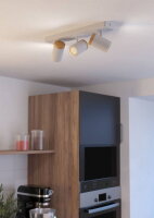 Stropní bodové svítidlo CONSUMA GU10 9W IP44 bílá/dřevo EGLO 300004