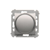 Stmívač tlačítko-otočný, 20-500W, stříbrná matná metalizované DS9T.01/43