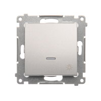 Ovladač zapínací SVĚTLO, s orientačním LED, 1/0 So,16AX, 250V stříbrná matná