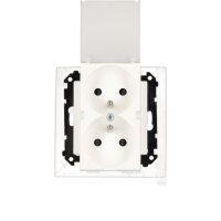 Zásuvka 1 násobná, IP44, s těsněním, průhledné víčko bílá matná