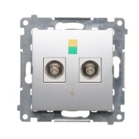 dvojitá ekvipotenciální zásuvka stříbrná KONTAKT SIMON DGEK2.01/43