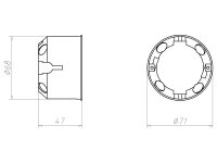 Krabice přístrojová pro tenké bednění hl.47 mm, do dutých stěn KAISER 9068-01