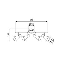 Bodové svítidlo ORO BRANTA 4XE14 B/W LED-POL ORO33004