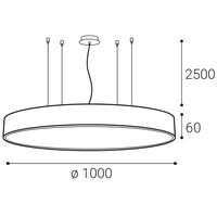 Závěsné svítidlo LED2 MONO SLIM 100 P-Z, W TRIAC 115W 2700K/3000K/4000K bílá