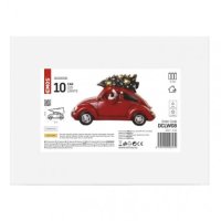 LED červené auto se Santou, 12,5 cm, 3x AA, vnitřní, teplá bílá EMOS DCLW08