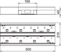 OBO GS-DT70210RW Díl T, pro kanál Rapid 80, 70x210mm, čistě bílá Ocel