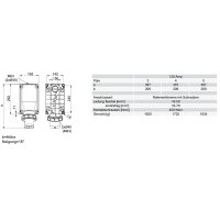 přívodka nástěnná 4P, 125A/400V, 6h, IP67 , POWER TWIST PCE 544-6