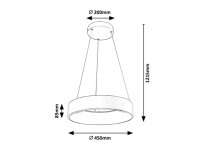 Adeline LED 24W IP20 šedá RABALUX 3929
