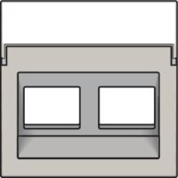 Kryt šikmý datazásuvky 2xRJ-LIGHT GREY NIKO 102-65400