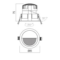 XPINT REC. ADJ. WASLL WASHER RND. 10W CR