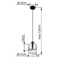 Závěsné svítidlo HENDRY černá 1xE27, max. 60W 230V GLOBO 15884H