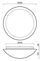 Přisazené LED nouzové svítidlo AURA 10 IP 4K 19W IP65 bílá OSMONT AUR61530