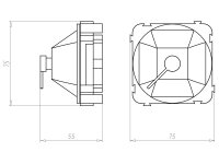 Krabice konická 45° průměr 35 mm stropní pro světla do betonu KAISER 1248-50