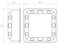 Krabice čtvercová spojovací 165x165x72mm s víkem do dutých stěn KAISER 9196-91