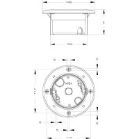 Základna zapuštěná BASE LT FLUSH 12/24 V, ACDC, červená SIRENA 90349