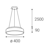Závěsné svítidlo LED2 RINGO II 40 P/N-Z, B TRIAC 32+8W 2700K/3000K/4000K černá