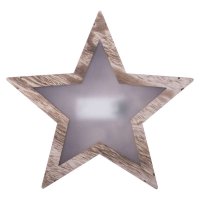 10LED XMAS WOOD STAR 3D 2AA WW