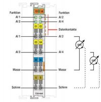 4kanálový analogový vstup DC 0-10 V asymetrický vstup Wago 750-468