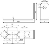 Upevňovací úhelník 90° nerez 110x60x30mm pro DEHNiso 106310