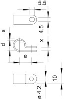 OBO 255 3.2 LGR Upevňovací příchytka, 3,2mm, světle šedá Polyamid, PA