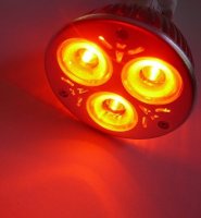MR16-žárovka červená 3x1W60-R T-LED 02201
