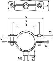 OBO ASG 732 30 G Distanční příchytka s připojovacím závitem M6 25-30mm Ocel