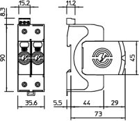 OBO V20-1+NPE+FS-280 Svodič přepětí, typ 2, 1P+NPE 40kA(8/20),DS, 280V