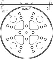 Podložka plast D 280mm černá DEHN 102060