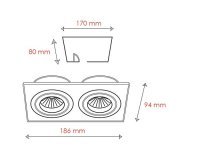 3012 GU10 Mini Catli LED hliník 2x50W