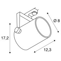 EURO SPOT bodové svítidlo pro 3fáz lištu QPAR51 bílé 25W vč. 3fáz adaptéru