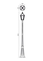 Sloupkové svítidlo ESSEN ST H221 E27 1X70W IP44 BR REDO 9662