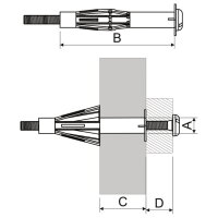 Hmoždinka pro sádrokarton KOPOS KHS 4X45_ZNCR