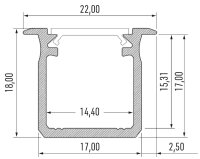 Hliníkový profil AL-PROFIL G INOX 2M (10-0073-20) GREENLUX GXLP1045