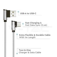 1 M Type C USB Cable Grey Diamond Series VT-5362 V-TAC SKU8639