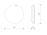 Stropní svítidlo s nastavitelným PIR a volbou výkonu a teploty světla OLDA 230 S