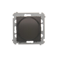 Stmívač tlačítko-otočný, 20-500W, hnědá matná metalizované DS9T.01/46
