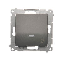 Ovládač zapínací ZVONEK, s orientačním LED, 1/0 So, 16AX 250V, antracit mat