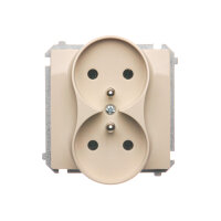 dvojitá kolíková zásuvka s uzemněním béžová KONTAKT SIMON BMGZ2M.01/12