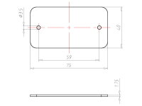 Kryt nástěného světla 75x40 mm, pod omítku KAISER 1148-90