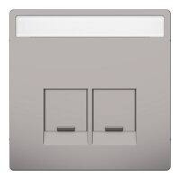Centrální deska, Merten System D, RJ45 s popisovým polem, nikl, plast