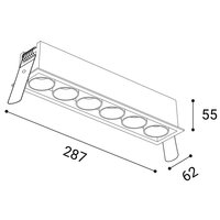 Zápustné svítidlo LED2 RIVA MAXI 6, B DALI TW/PUSH TW 30W 2700K-4000K UGR černá