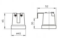 Keramická objímka E27 1335-608E + DRŽÁK Emos A2940