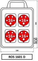 SEZ-CZ ROS 1601 D Zásuvková kombinace 4x1653 s držákem