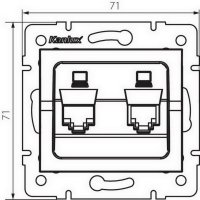 Dvojitá datová zásuvka nezávislá LOG 2xRJ45Cat 5e Jack 25287 Kanlux grafit