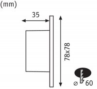 Zápustné svítidlo Wand hranaté do krabičky KU68 1,7W 100lm 230V 929.22 92922