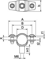 OBO ASG 732 17 A2 Distanční příchytka s připojovacím závitem M6 14-17mm Nerez